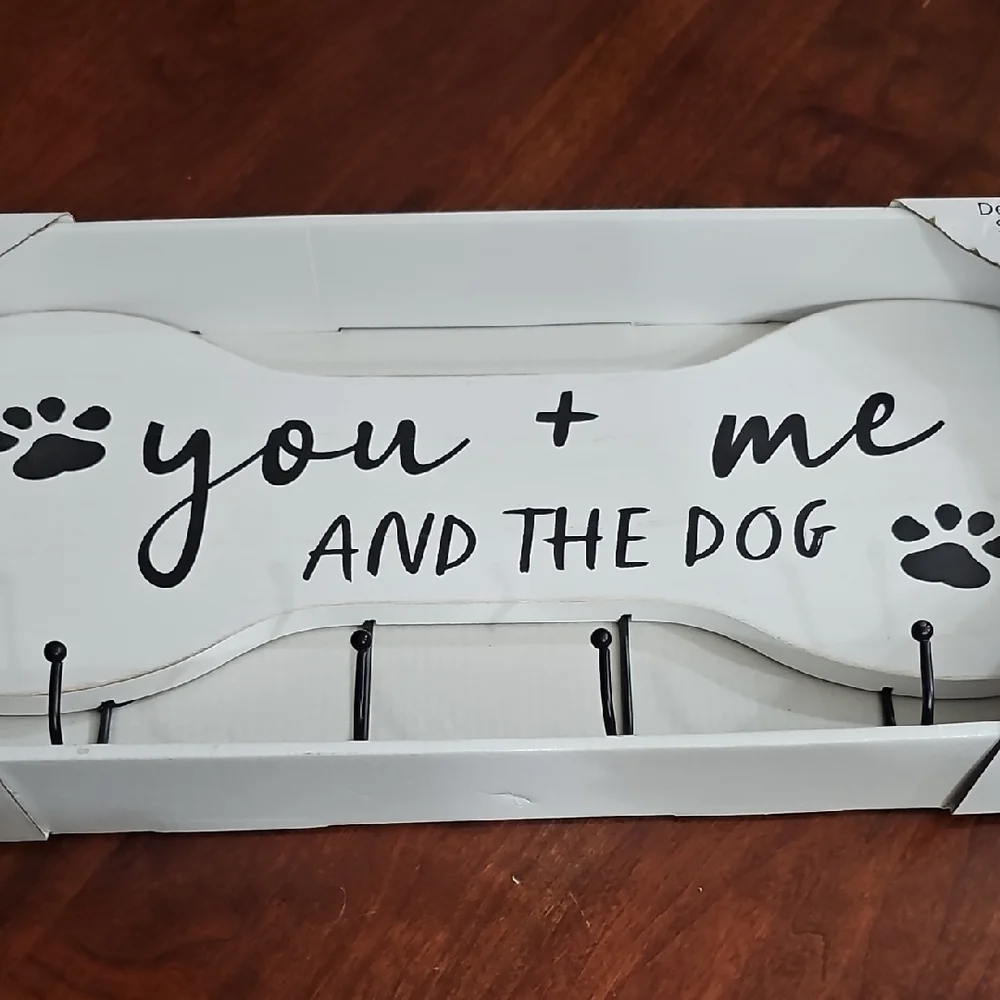 Dog Bone Shaped Wall Hook with Paw Prints